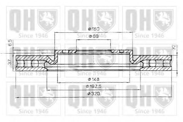 Тормозной диск MITSUBISHI MR370723 Тормозной диск MITSUBISHI MR370723