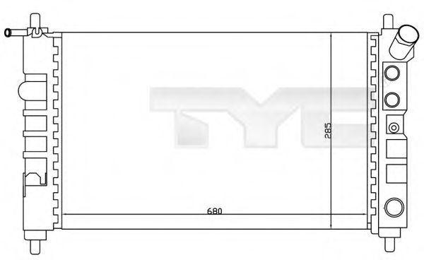 Радиатор охлаждения двигателя TYC 725-0005