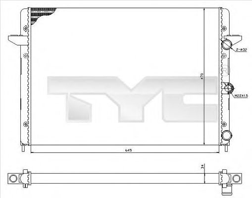 Радиатор охлаждения двигателя TYC 737-0005