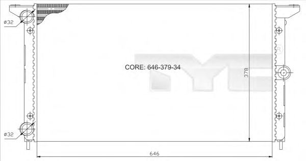 Радиатор охлаждения двигателя TYC 737-0014