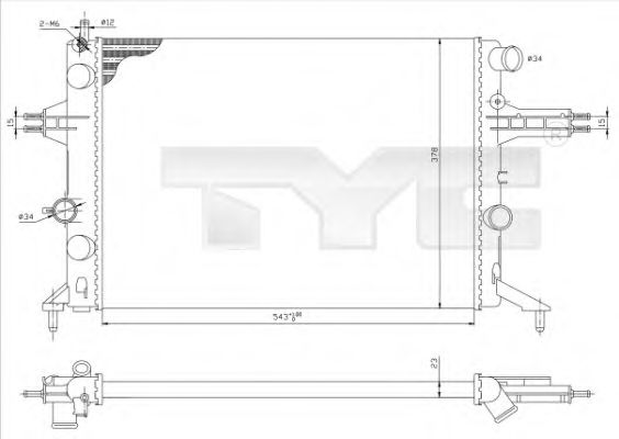 Радиатор охлаждения двигателя TYC 725-0021