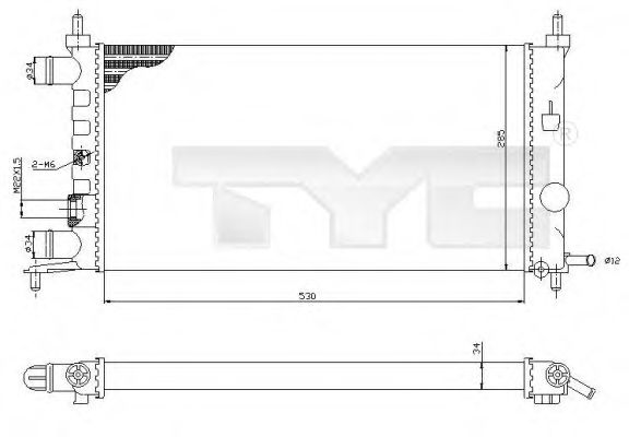 Радиатор охлаждения двигателя TYC 725-0025-R