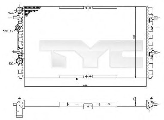 Радиатор охлаждения двигателя TYC 731-0002