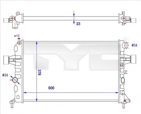 Радиатор охлаждения двигателя TYC 725-0038-R