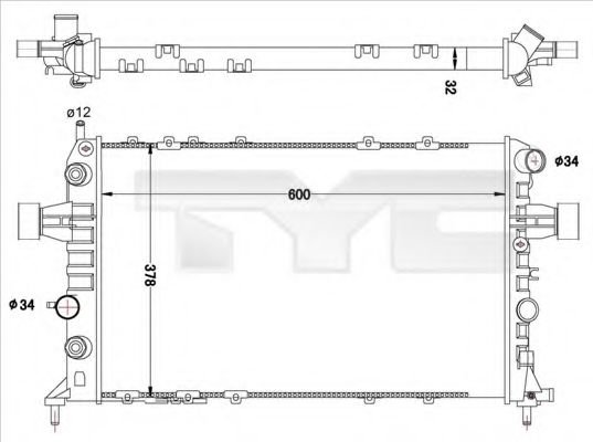 Радиатор охлаждения двигателя TYC 725-0040-R