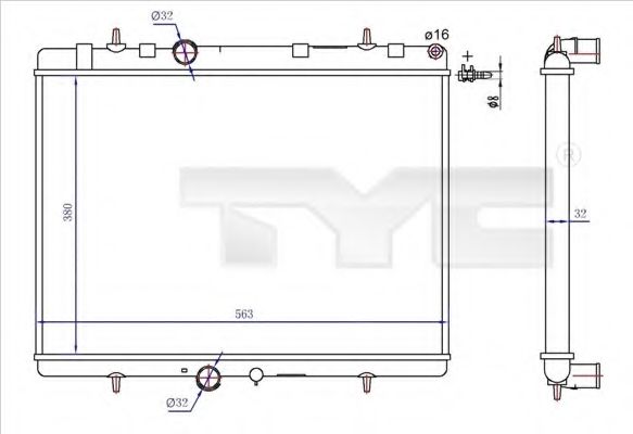Радиатор охлаждения двигателя TYC 726-0020-R