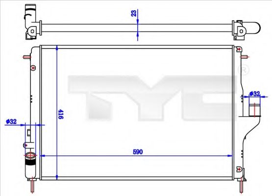 Радиатор охлаждения двигателя TYC 728-0056-R