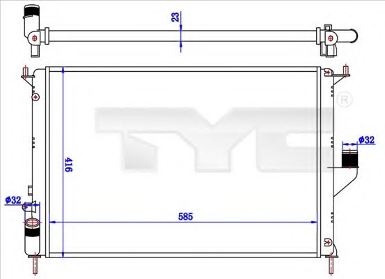 Радиатор охлаждения двигателя TYC 728-0057