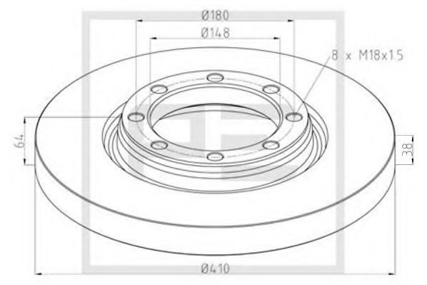 Тормозной диск PE Automotive 016.649-00A