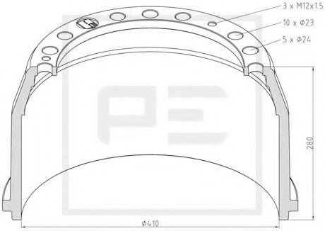 Тормозной барабан PE Automotive 036.402-00A