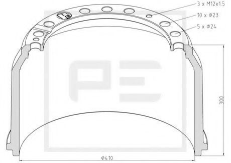 Тормозной барабан PE Automotive 036.403-00A