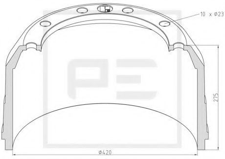 Тормозной барабан PE Automotive 046.604-00A