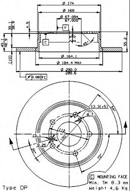 Тормозной диск BREMBO 08.7211.21