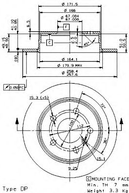 Тормозной диск BREMBO 08.9580.11