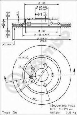 Тормозной диск BREMBO 09.7823.10