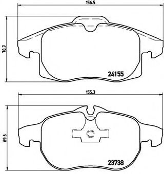 Тормозные колодки BREMBO P 10 011