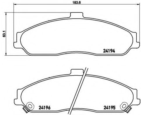 Тормозные колодки BREMBO P 10 052