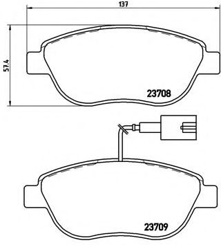 Тормозные колодки BREMBO P 23 087