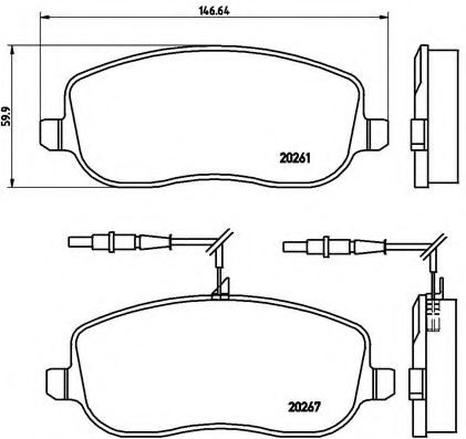 Тормозные колодки BREMBO P 23 090