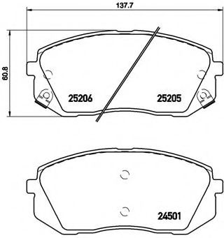 Тормозные колодки BREMBO P 30 056