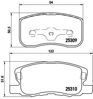 Тормозные колодки BREMBO P 54 046
