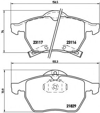 Тормозные колодки BREMBO P 59 029