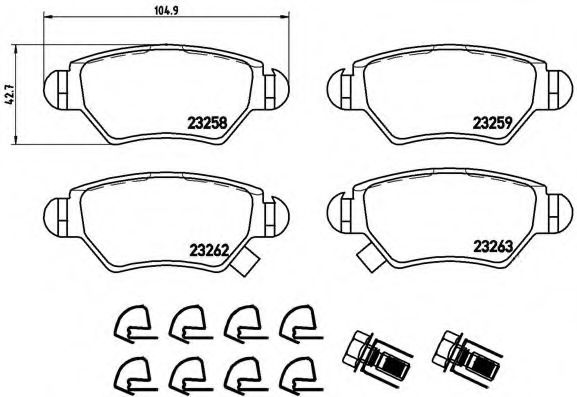 Тормозные колодки BREMBO P 59 031