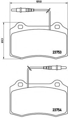 Тормозные колодки BREMBO P 61 064