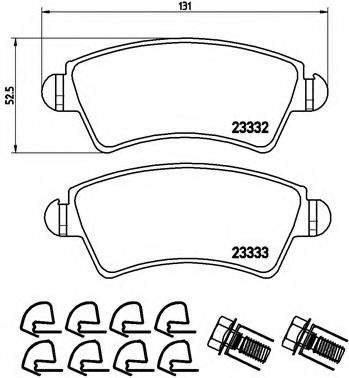 Тормозные колодки BREMBO P 61 067