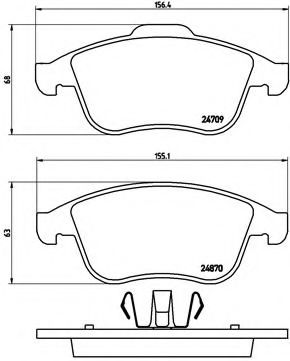 Тормозные колодки BREMBO P 68 045