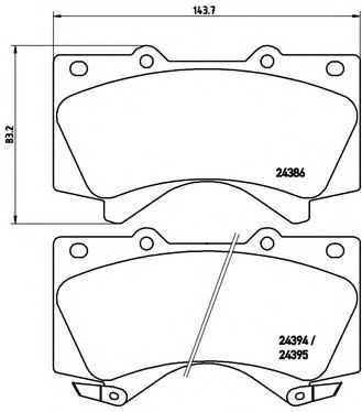 Тормозные колодки BREMBO P 83 107