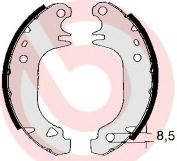 Тормозные колодки барабанные BREMBO S 61 535