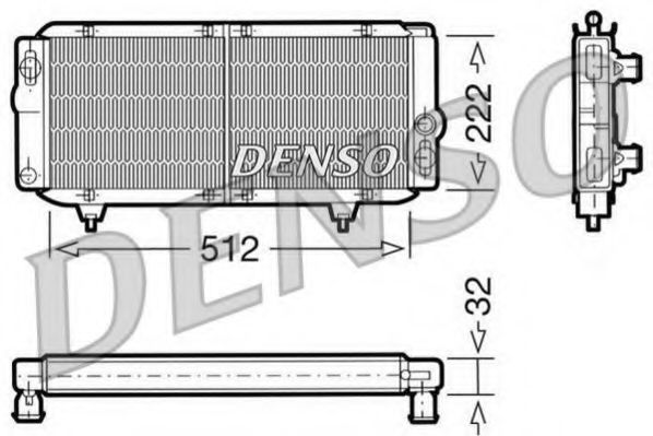 Радиатор охлаждения двигателя denso DRM21001