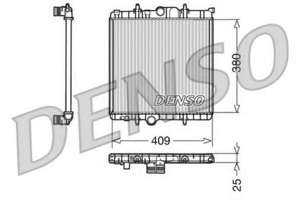 Радиатор охлаждения двигателя DENSO DRM21025