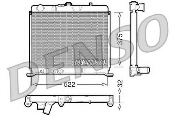 Радиатор охлаждения двигателя DENSO DRM21060