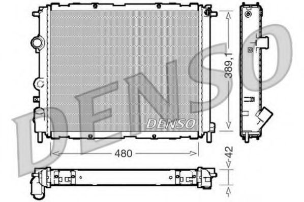 Радиатор охлаждения двигателя DENSO DRM23009