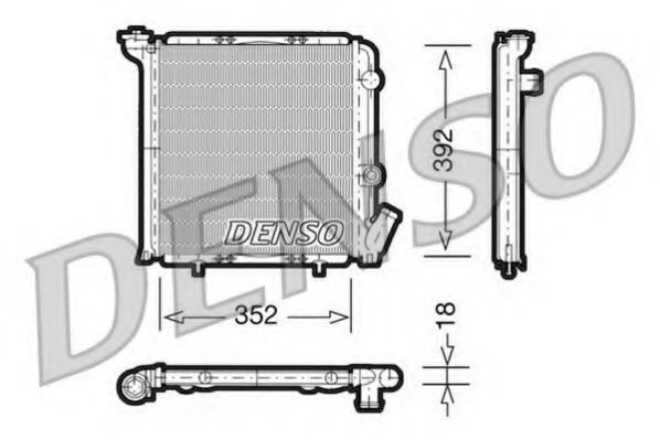 Радиатор охлаждения двигателя DENSO DRM23071
