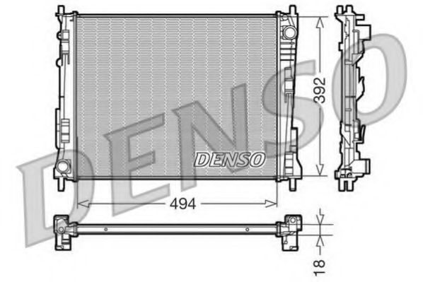 Радиатор охлаждения двигателя DENSO DRM23078