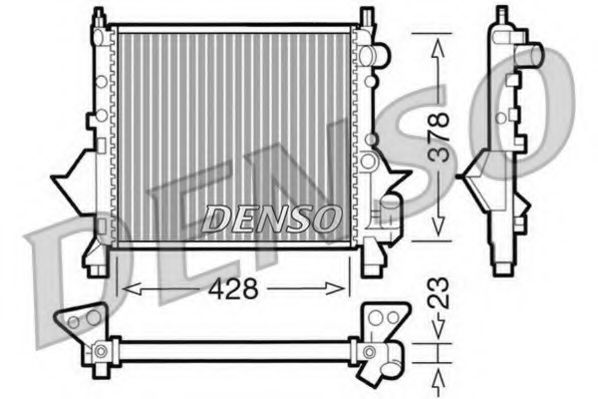 Радиатор охлаждения двигателя DENSO DRM23080