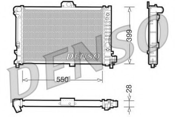 Радиатор охлаждения двигателя DENSO DRM25007