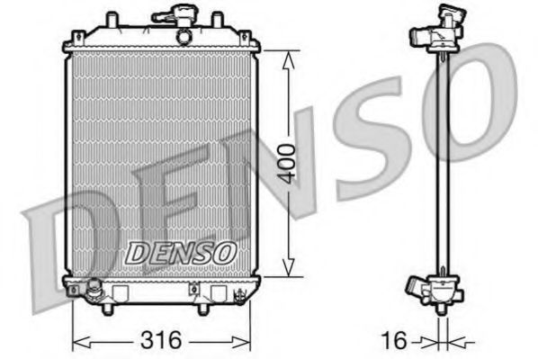 Радиатор охлаждения двигателя DENSO DRM35001