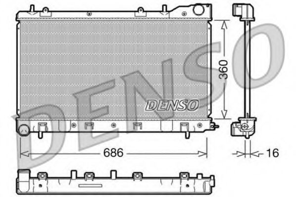 Радиатор охлаждения двигателя DENSO DRM36004