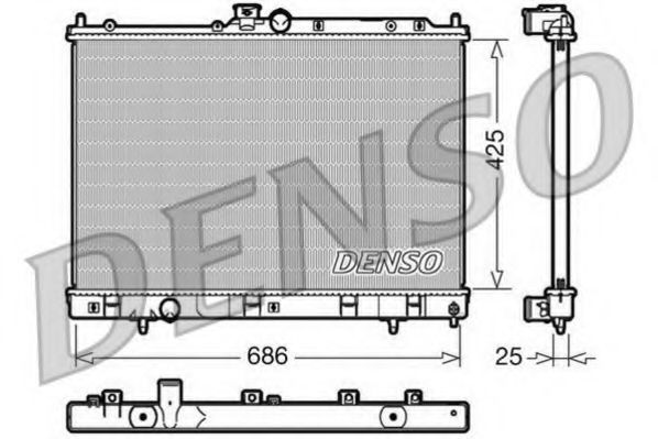 Радиатор охлаждения двигателя DENSO DRM45028