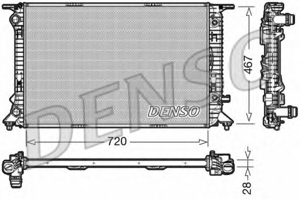 Радиатор охлаждения двигателя DENSO DRM02021