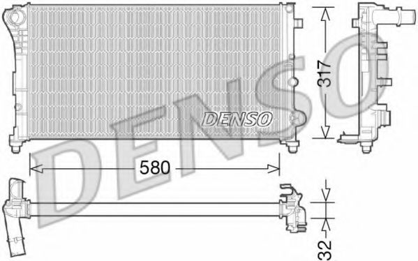 Радиатор охлаждения двигателя DENSO DRM09089