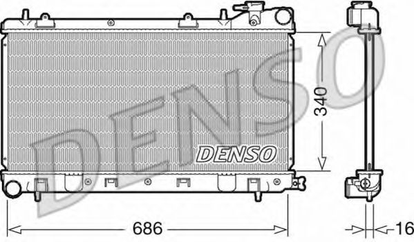Радиатор охлаждения двигателя DENSO DRM36017