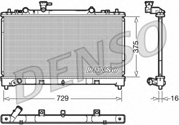 Радиатор охлаждения двигателя DENSO DRM44038