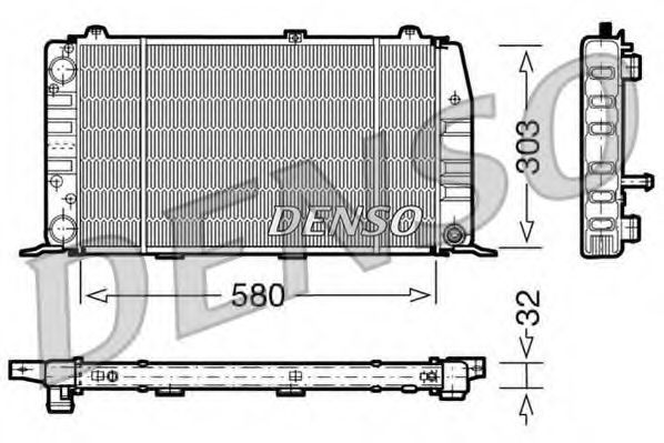 Радиатор охлаждения двигателя DENSO DRM02010