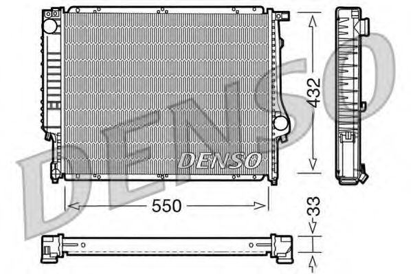 Радиатор охлаждения двигателя DENSO DRM05023