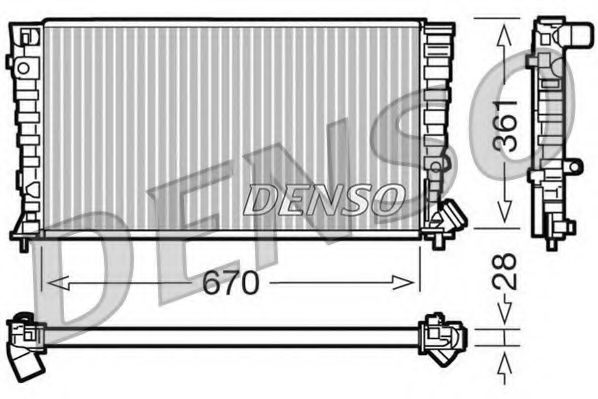 Радиатор охлаждения двигателя DENSO DRM07030